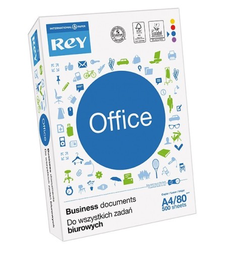 Rey Office Documents - 80GM - A4 - Wit (161 CIE) - 500 vel - 4 ponsgaten