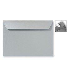 Envelop Striplock 15,6  x 22 cm - Metallic silver pearl  - 120 GM - Rechte klep - Striplock
