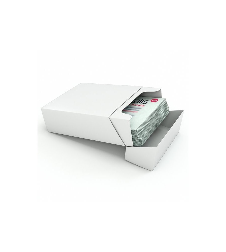 Vrijgevigheid schildpad Situatie Visitekaartdoos, wit, kraft, 300g/m2, 60mm x 95mm x 36mm, doos met 250  stuks - Papier-Store
