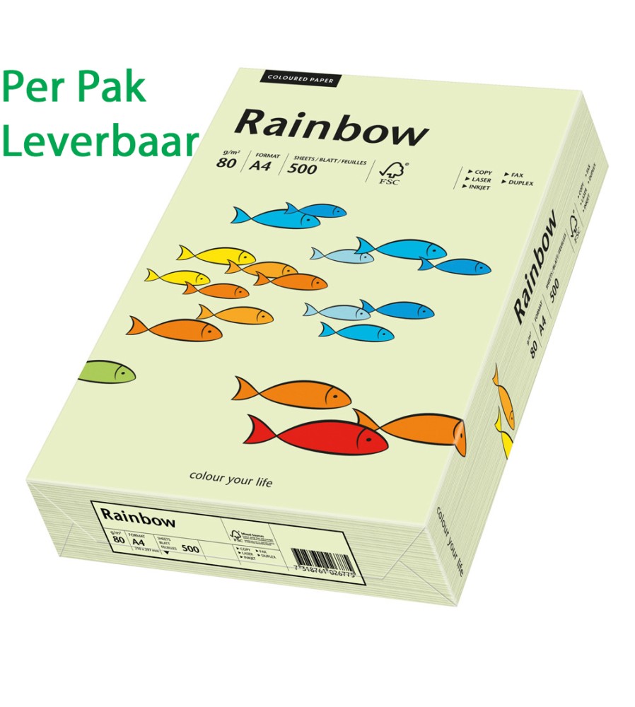 Rainbow  - Lichtgroen - 72 - A4 - 120 g/m2 - 250 vel