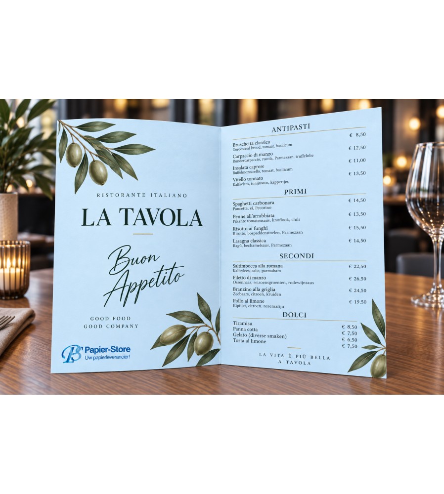 Lichtblauw - 120 GM - A4 - Enkele vouw