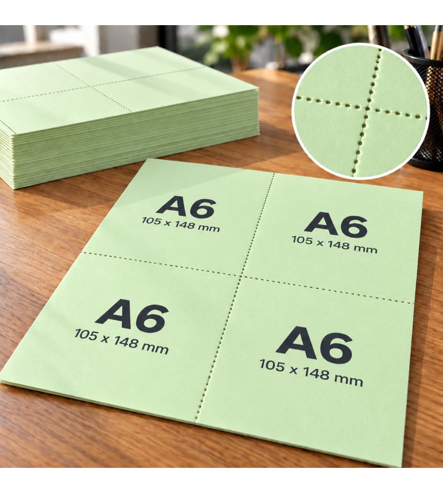 Lichtgroen - 160 GM - A4 (4xA6) -  Perforatie