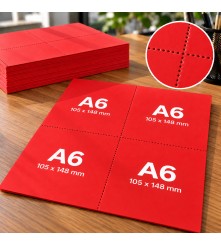 Intensief Rood - 160 GM - A4 (4xA6) -  Perforatie