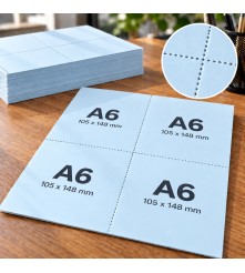 Lichtblauw - 160 GM - A4 (4xA6) -  Perforatie